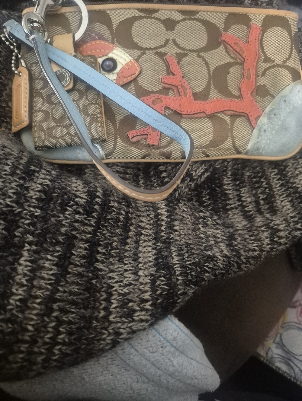 Coach Aquarium Wristlet With Photo Charm